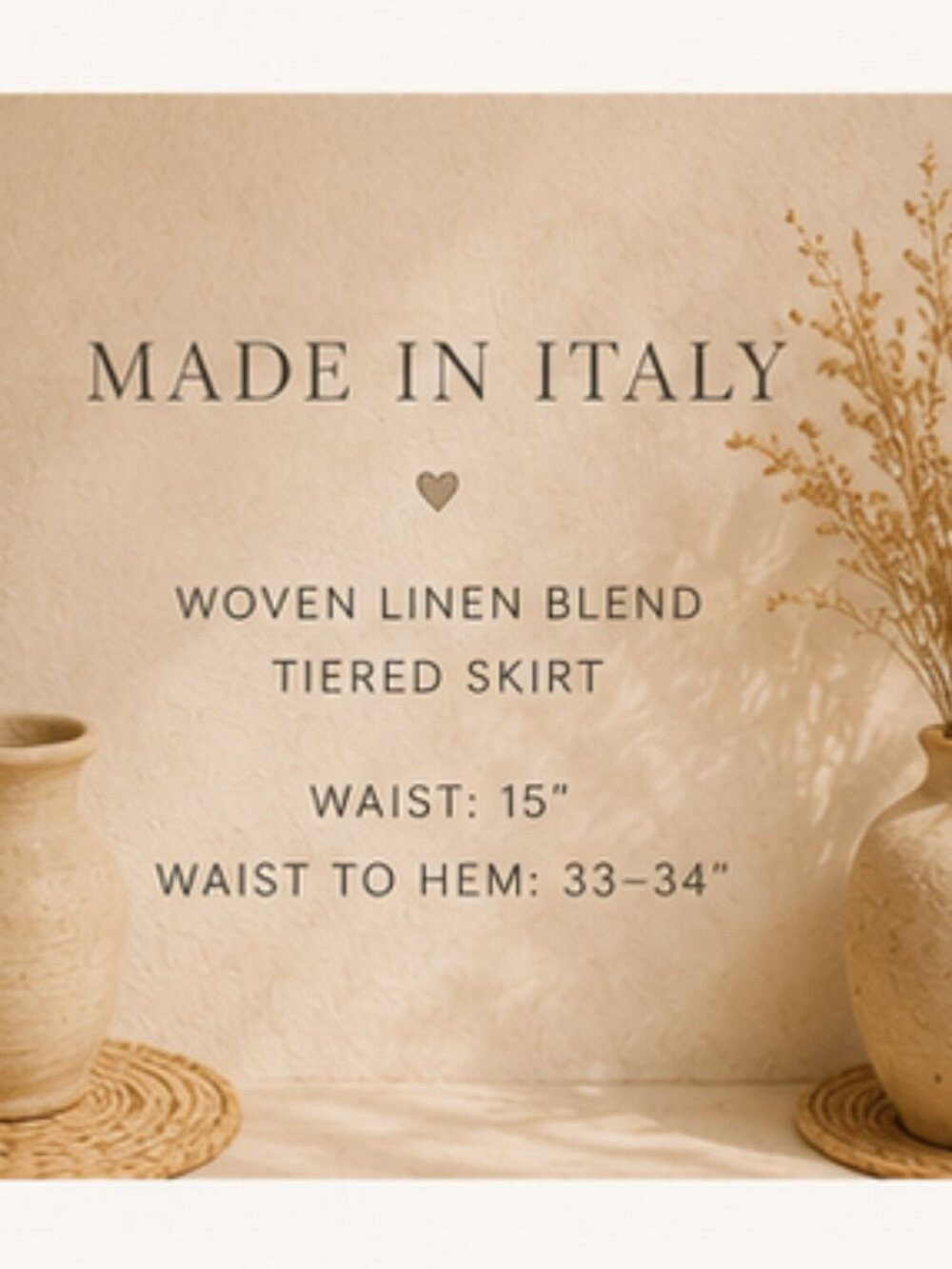Made in Italy Linen Cotton Tiered Maxi Skirt Neutral Boho Resort Quiet Luxury M - Picture 9 of 10